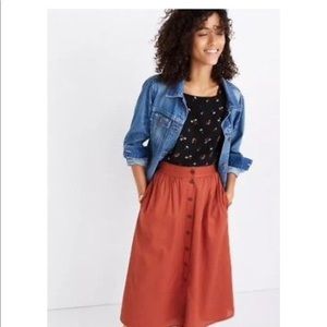 Madewell Palisade Button-Front midi Skirt